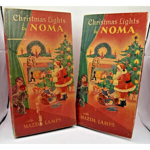 Vintage Noma Mazda Christmas Lights, 2 Sets,1930's-40's, Mid Century, Org Boxes